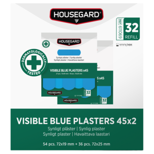 Housegard synlige blå plastre, 2 x 45-pakning