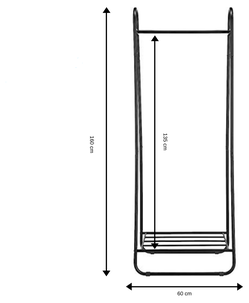 Vaaterekki kenkähyllyllä, musta