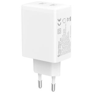 Lader USB-C 2 porter GaN PD, 45 W