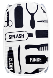 Tvättkorg svart/vit