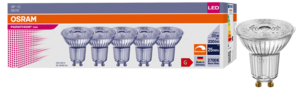 GU10 LED dimbar reflektorlampa 3,4 W, Osram PAR16, 5-pack