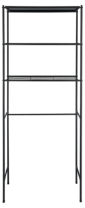 Kylpyhuoneen hylly wc-pöntön päälle musta, 65,5 x 24 x 163 cm