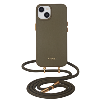 Anmiki mobildeksel med skulderreim til iPhone 15