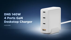Ladestasjon USB-C/A 4 porter GaN PD, 140 W