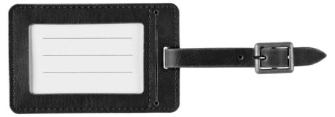 Bagasjelapp lærimitasjon, 10 x 6,5 cm