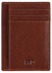 Korthållare i äkta läder, 8 fack, brun