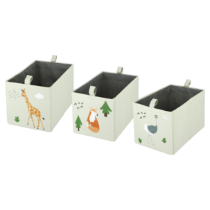 Förvaringslåda Zoo barn 3-pack, 17 x 27 x 17 cm