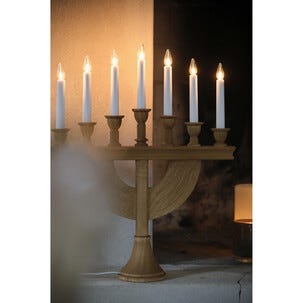 Markslöjd Torpa adventsljusstake trä 7 LED brunbets 53 cm