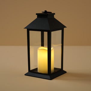 LED-lykt med timer, inne- og utendørs, svart