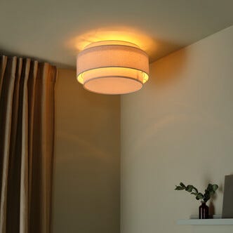 Northlight Albert plafond, metall och linne, 40 cm
