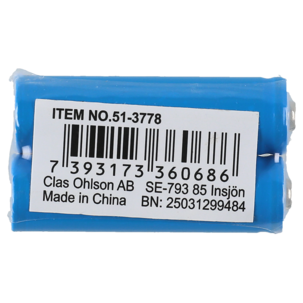 Laddningsbart batteri 14500, 3,7 V/850 mAh Li-Ion, 2-pack