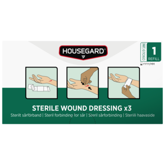 Housegard steril sårbandasje 6 x 8 cm, 3-pakning