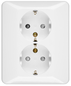 2-vägs infällt vägguttag med låg profil ELKO RS