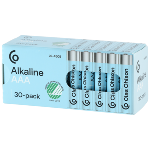 AAA/LR03-batterier, alkaliska, 30-pack