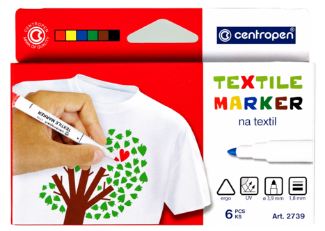 Textilmärkpennor 6-pack