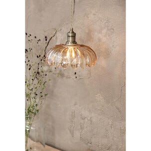 Markslöjd Kurage pendellampa glas och antik mässing-stil