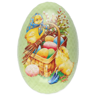 Påskägg papper, med klassiska påskmotiv, 15 cm