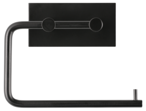 Selvheftende toalettpapirholder, svart