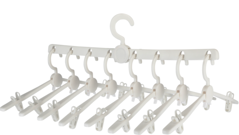 Klädhängare 8 galgar i 1 med klämmor, fällbar