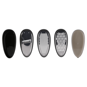 Raastin säilytysastialla ja 3 vaihtopäällä, 18 x 9 x 6 cm