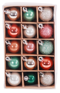 Joulupallot 3 cm 15 kpl