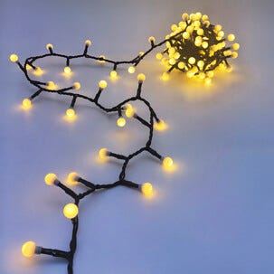 Ljusslinga med LED-bollar, timer, IP44, 10 m