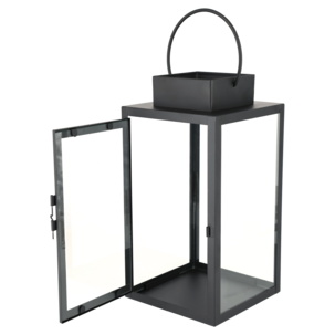 Musta lyhty, metalli, kahva