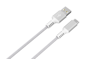 Stoffkledd USB C kabel 1,5m USB-A til USB-C Clas Ohlson