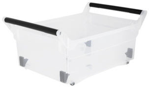 Förvaringsbox med handtag och hjul