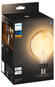 Philips Hue White E27 LED-globepære, 7 W, Bluetooth