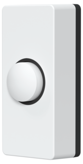 Trykknapp til kablet dørklokke, hvit