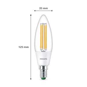 Varmvit LED-kronljuslampa E14 B35 2,3 W, Philips Ultra Efficient