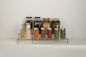 Hylla i 3 plan, plast, expanderbar 30,5-57,5 cm