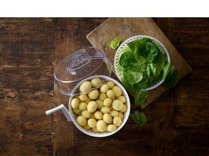 Potatisskalare med vev, salladsslunga