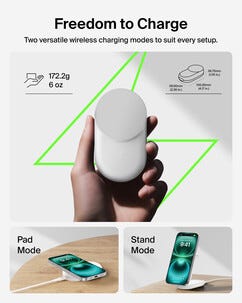 Belkin UltraCharge 3 in 1 vikbar Qi2-laddare, 25W