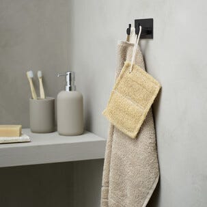 Dobbel selvheftende baderomskrok, svart