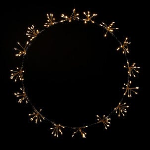 LED-lyskrans til ute- og innebruk, batteri, 38 cm