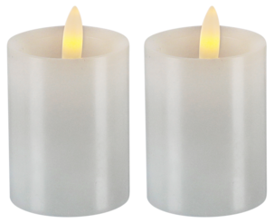 Oppladbare LED-kubbelys, 5 x 6,5 cm, 2-pakning