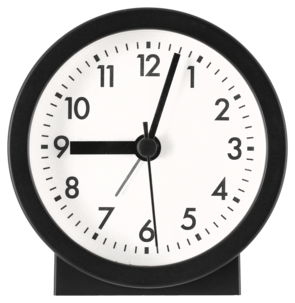 Analog vekkerklokke med lydløse visere, 8,9 cm