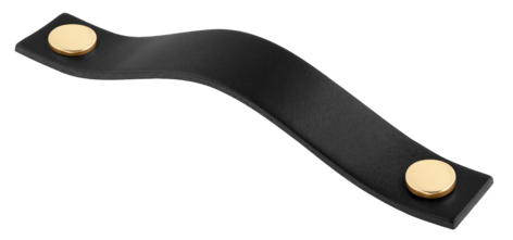 Lærhåndtak Levanto svart, 158 mm