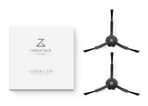 Roborock svarte 3-armede sidebørster i vinyl, 2-pakning