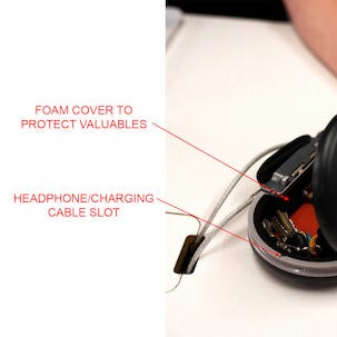 Masterlock portabel säkerhetsbox med kodlås och vajer