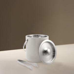 Ishink med lock och tång, rostfritt stål 2,5 liter