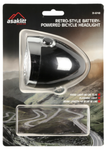 Cykellampa fram retro LED 16 lm, Asaklitt