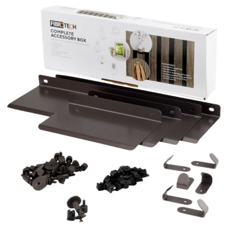 Fibrotech hyller og kroker til akustikkpanel, 66 deler