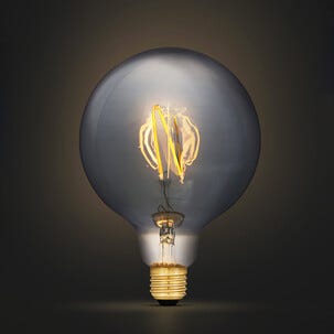 Lamppu LED E27 Metallic, musta, 125 mm