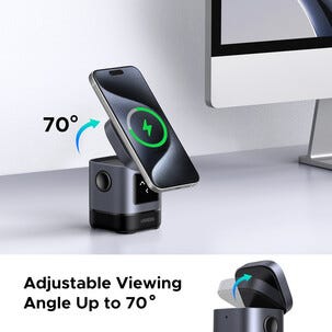 Ugreen Uno 2-in-1 magnetisk trådlös laddare, 15W