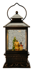 Lykta med vinterlandskap LED