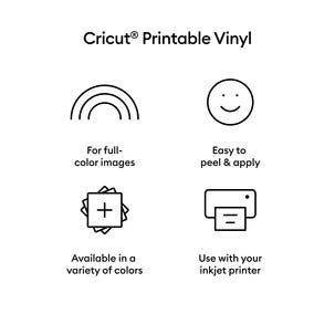 Cricut Printable Vinyl A4, itsekiinnittyvä, 12 arkkia