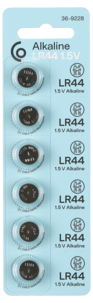 LR44 alkalisk knappcellebatteri 1,5 V, 6-pakning
